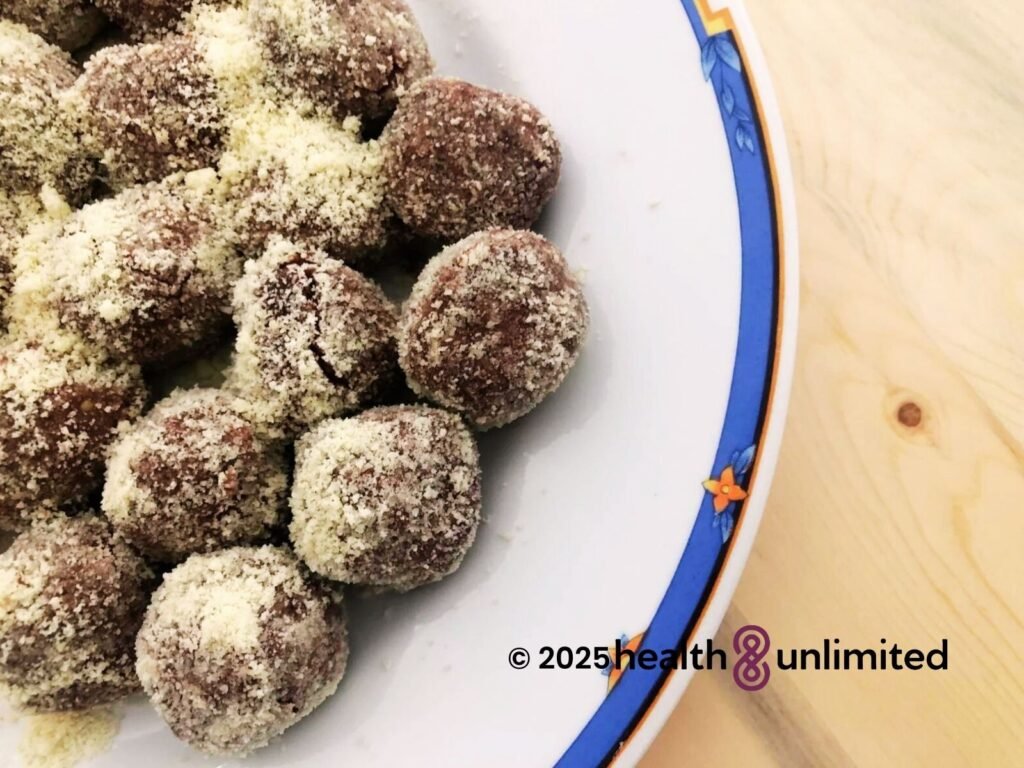 Health Unlimited Recipes - No Bake Nut Bites