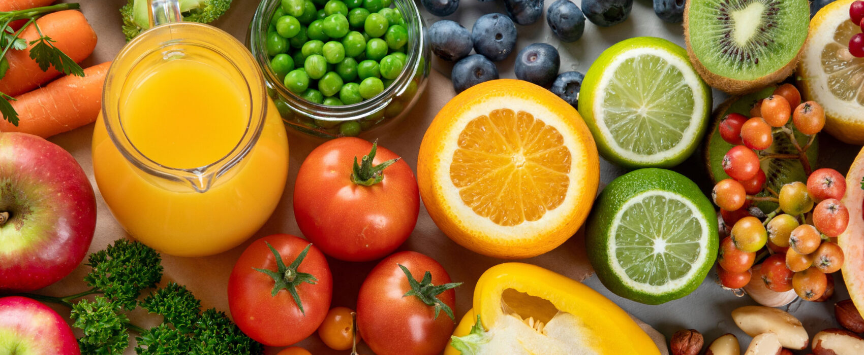 Orange, kiwi, tomatoes, and other nutrient-filled fruits