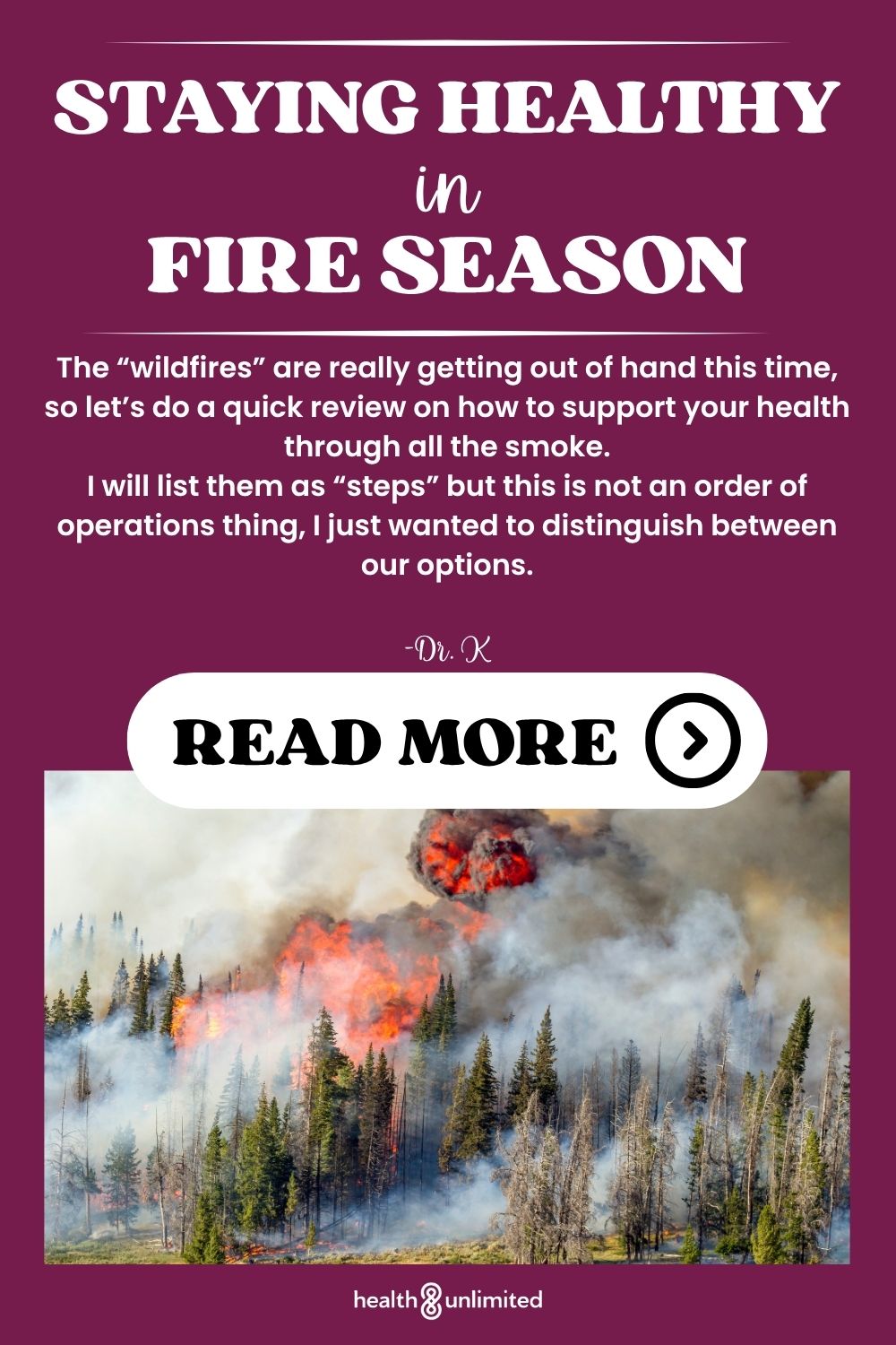 Staying Healthy in Fire Season Pin