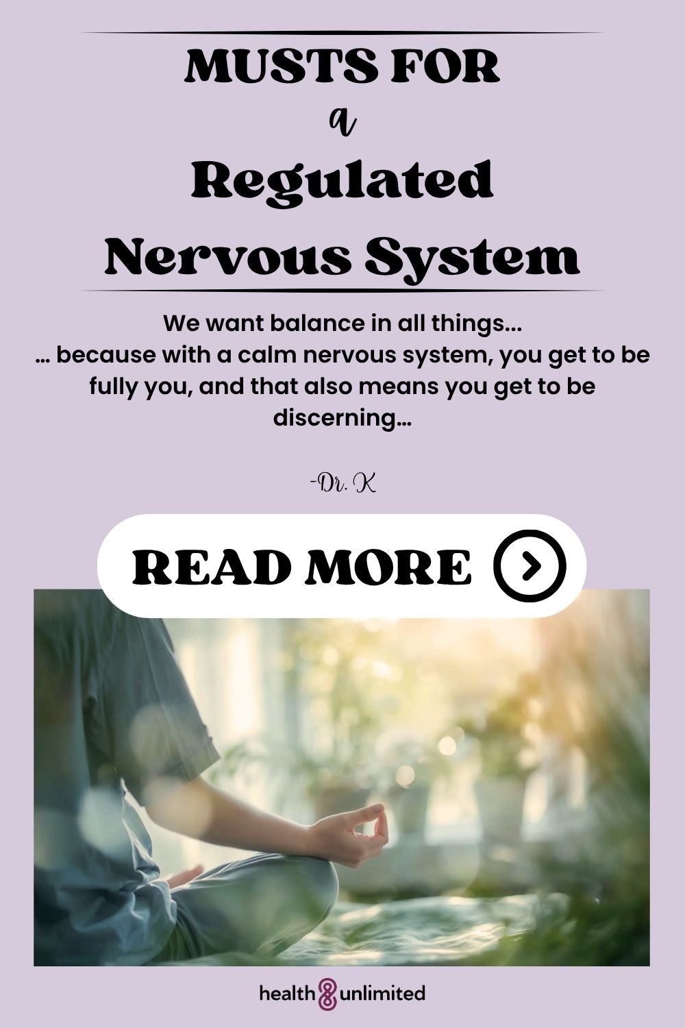 Musts for a Regulated Nervous System Pin 1